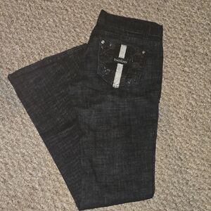 Bebe Dark Denim Jeans with Sparkling Pocket